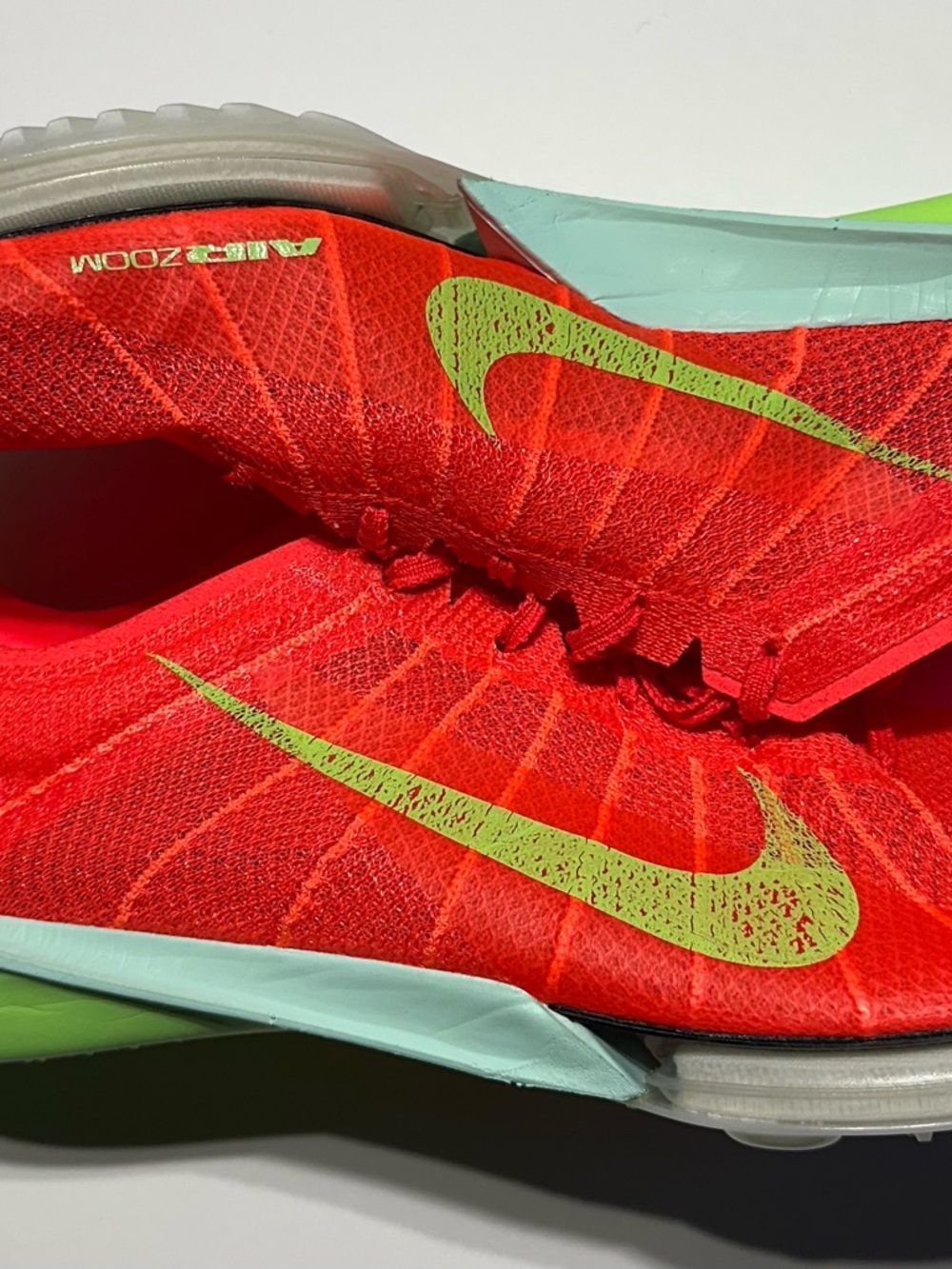 Size 14 Mens Nike Air Zoom Victory 2 Crimson Lime Track with spikes - FD8411-600